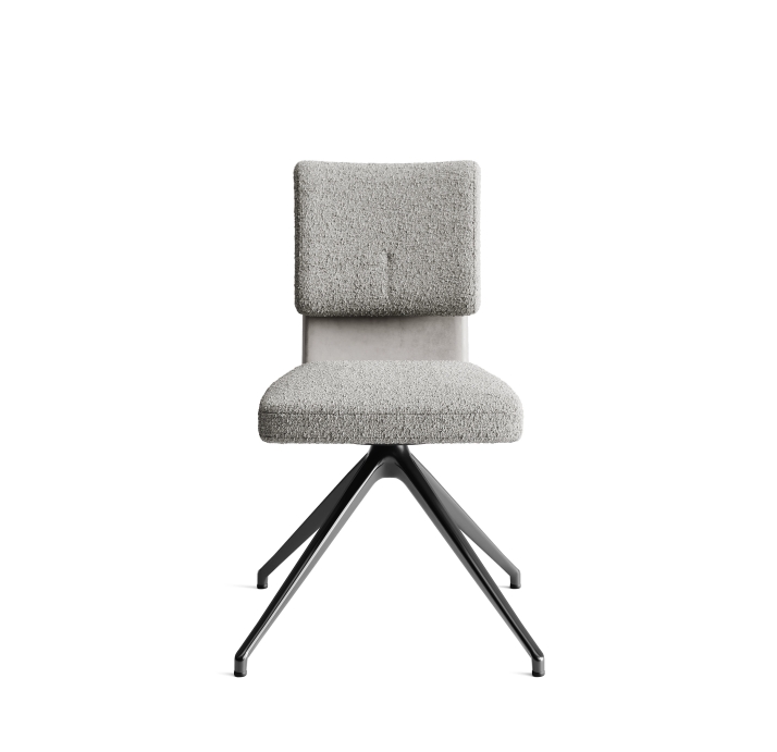 Стул крутящийся ALVA SWIVEL CHAIR LUANDO SILVER LARIO CARBON  F101BLACK (ROM02952)