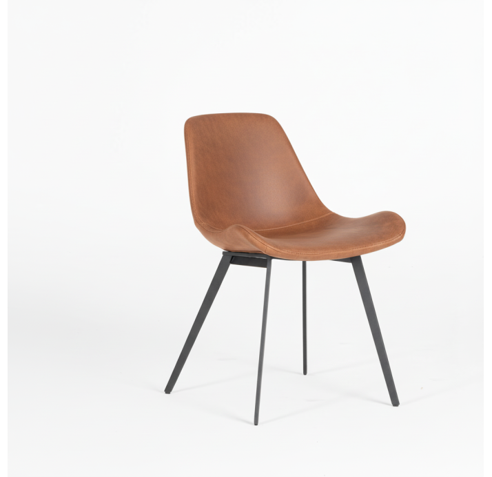 Стул интерьерный S-1 PHILIPPE Leather COGNAC HORIZON Чёрный (BLK) (NRM00457)