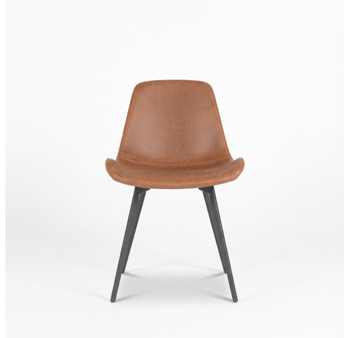 Стул интерьерный S-1 PHILIPPE Leather COGNAC HORIZON Чёрный (BLK) (NRM00457)