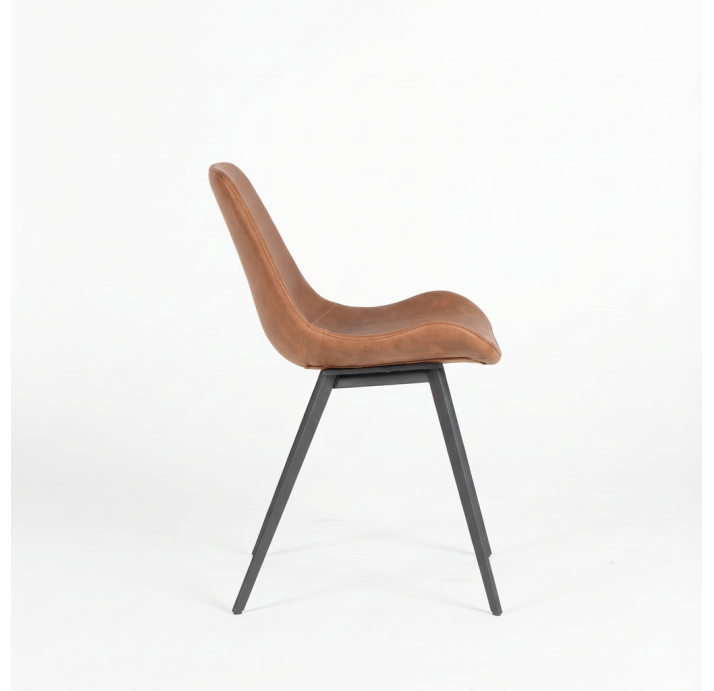 Стул интерьерный S-1 PHILIPPE Leather COGNAC HORIZON Чёрный (BLK) (NRM00457)