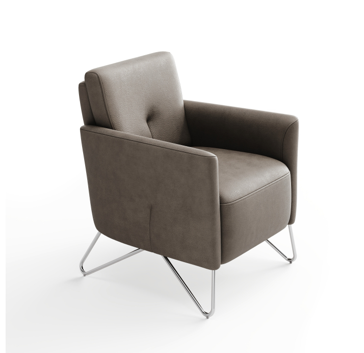 Кресло ALVA QUEEN /KENIA GREY/DYNASPRING/P800 (Brushed)/
