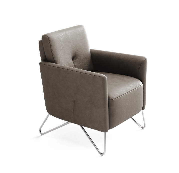 Кресло ALVA QUEEN 78/52/KENIA GREY/DYNASPRING/P800 (Brushed)/