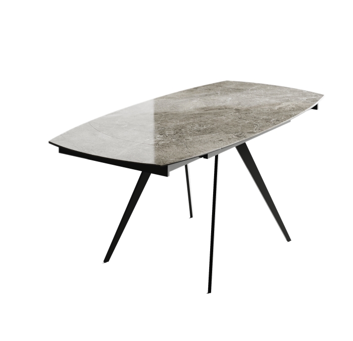 Стол обеденный LIRA DINING TABLE ANTHRACITE GLOSSY GRAY MARBLE  180X90X76 СМ. (NRM00541)