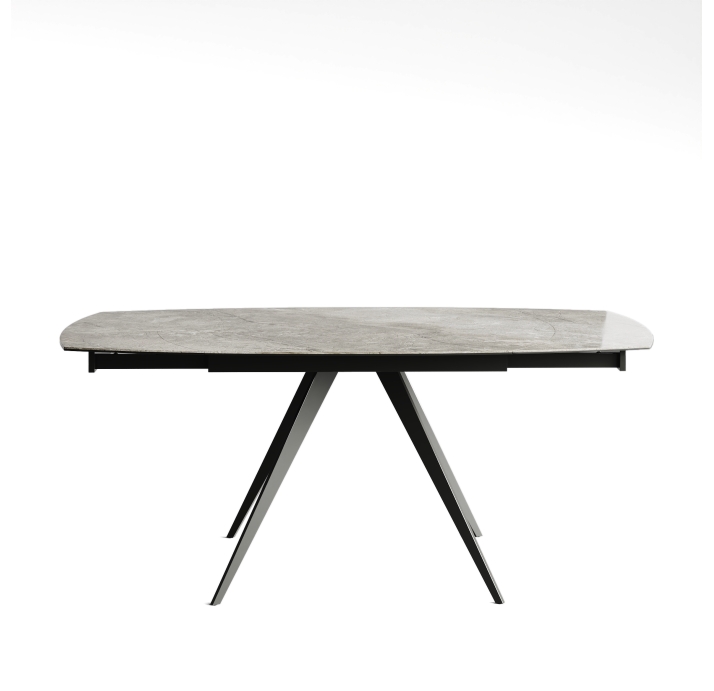 Стол обеденный LIRA DINING TABLE ANTHRACITE GLOSSY GRAY MARBLE  180X90X76 СМ. (NRM00541)