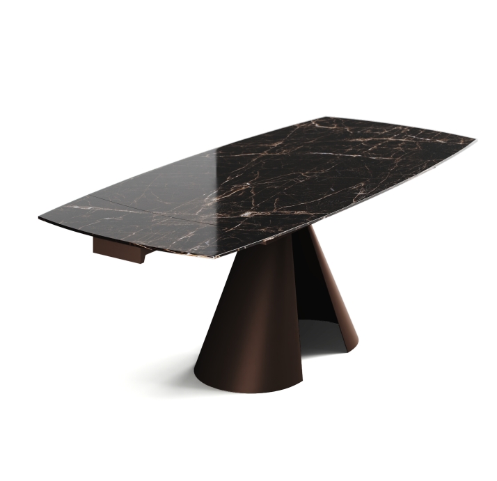 Стол обеденный MISSA DINING TABLE BROWN GLOSSY BROWN MARBLE  200X90X76 СМ. (NRM00540)