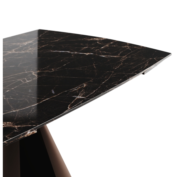 Стол обеденный MISSA DINING TABLE BROWN GLOSSY BROWN MARBLE  200X90X76 СМ. (NRM00540)