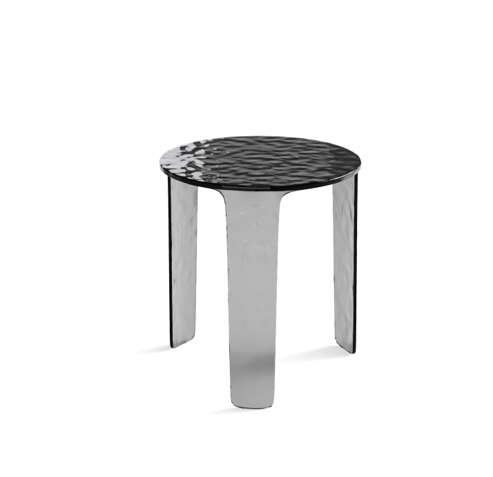 Стол приставной AURA SIDE TABLE SMOKY CLEAR SMOKY CLEAR HAMMERED  45X47X44 СМ. (NRM00552)