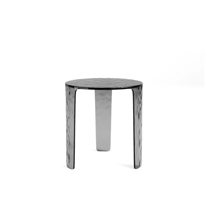 Стол приставной AURA SIDE TABLE SMOKY CLEAR SMOKY CLEAR HAMMERED  45X47X44 СМ. (NRM00552)