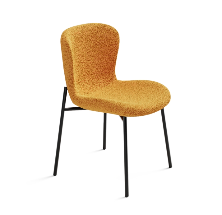 Стул интерьерный SAM CHAIR TESSUTO BOUCLÉ ÉCRU YELLOW BLACK FRAME Черный (NRM00555)