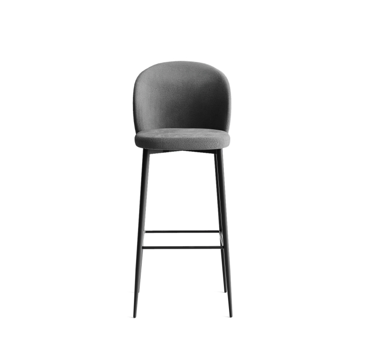 Стул полубарный EVA BAR STOOL TESSUTO ANTRACITE BLACK FRAME Черный (NRM00566)