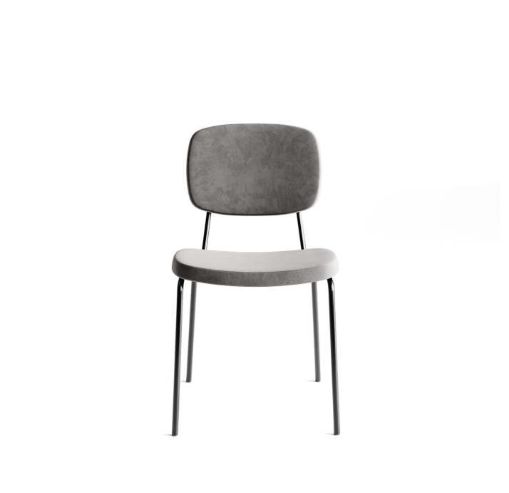 Стул интерьерный PASTEL CHAIR TESSUTO LIGHT GRAY BLACK FRAME Черный (NRM00579)