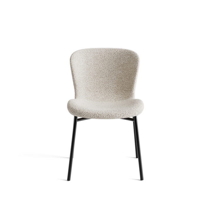 Стул интерьерный SAM CHAIR TESSUTO BOUCLÉ ÉCRU WHITE BLACK FRAME Черный (NRM00580)