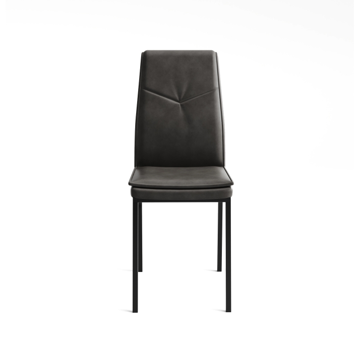 Стул интерьерный MIGRA CHAIR ECOPELLE MARTELLATA ANTHRACITE BLACK FRAME Черный (NRM00585)