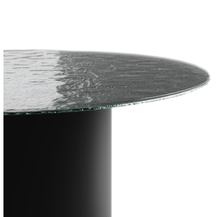 Стол журнальный NEBULA COFFEE TABLE NERO VETRO MARTELLATO FUME  60X60X30 СМ. (NRM00592)