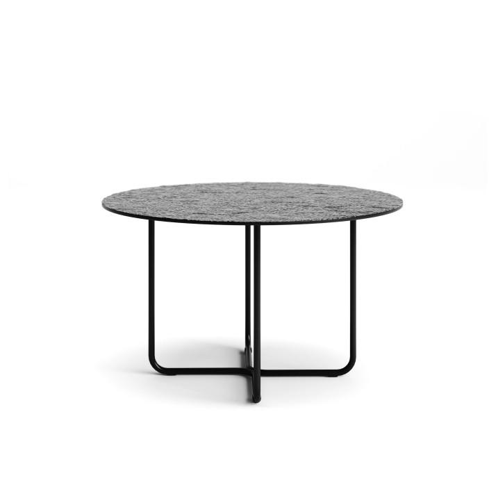 Стол журнальный PARADISO COFFEE TABLE NERO VETRO MARTELLATO FUME  60X60X33 СМ. (NRM00589)