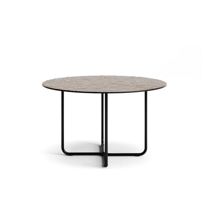 Стол журнальный PARADISO COFFEE TABLE NERO VETRO MARTELLATO BRONZO  60X60X33 СМ. (NRM00587)