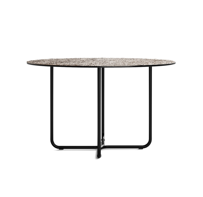 Стол журнальный PARADISO COFFEE TABLE NERO VETRO MARTELLATO BRONZO  60X60X33 СМ. (NRM00587)