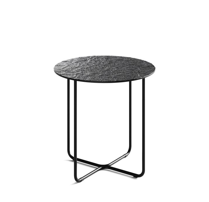 Стол приставной PARADISO SIDE TABLE NERO VETRO MARTELLATO FUME  45X45X45 СМ. (NRM00588)