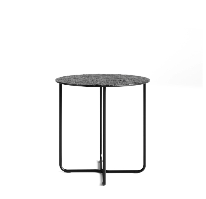 Стол приставной PARADISO SIDE TABLE NERO VETRO MARTELLATO FUME  45X45X45 СМ. (NRM00588)