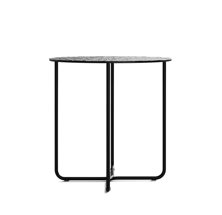 Стол приставной PARADISO SIDE TABLE NERO VETRO MARTELLATO FUME  45X45X45 СМ. (NRM00588)