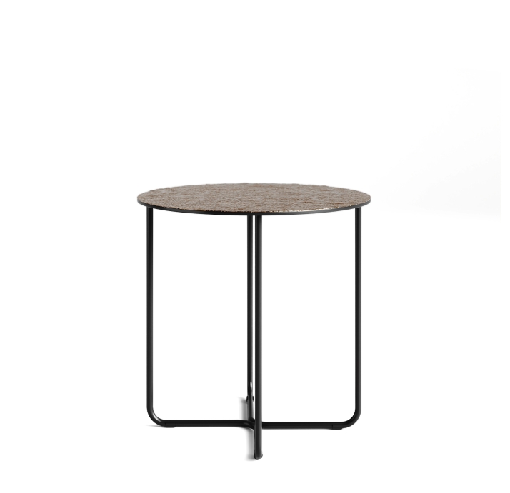 Стол приставной PARADISO SIDE TABLE NERO VETRO MARTELLATO BRONZO  45X45X45 СМ. (NRM00586)