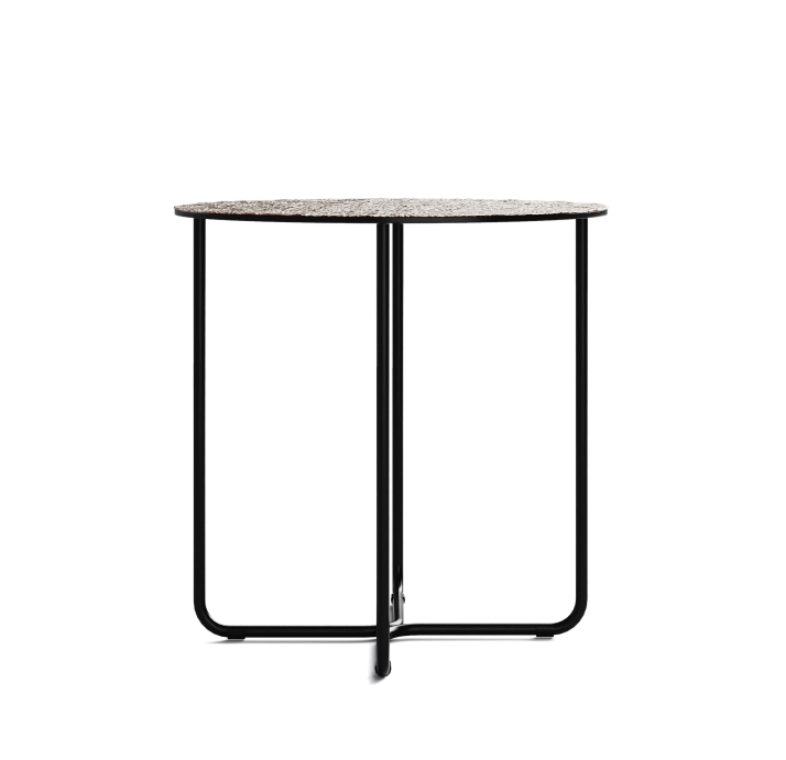 Стол приставной PARADISO SIDE TABLE NERO VETRO MARTELLATO BRONZO  45X45X45 СМ. (NRM00586)