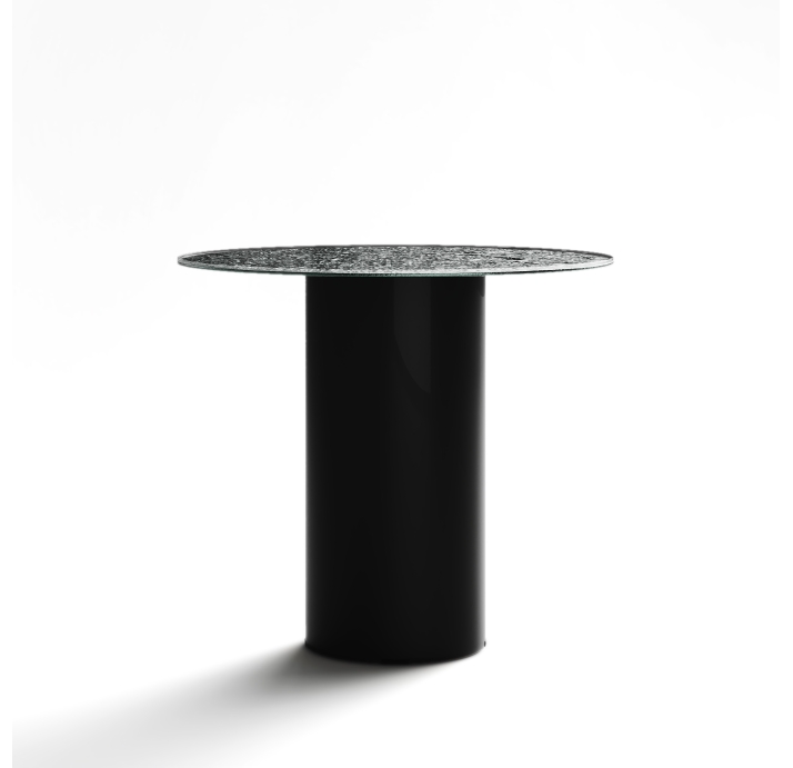 Стол приставной NEBULA SIDE TABLE NERO VETRO MARTELLATO FUME  45X45X40 СМ. (NRM00593)