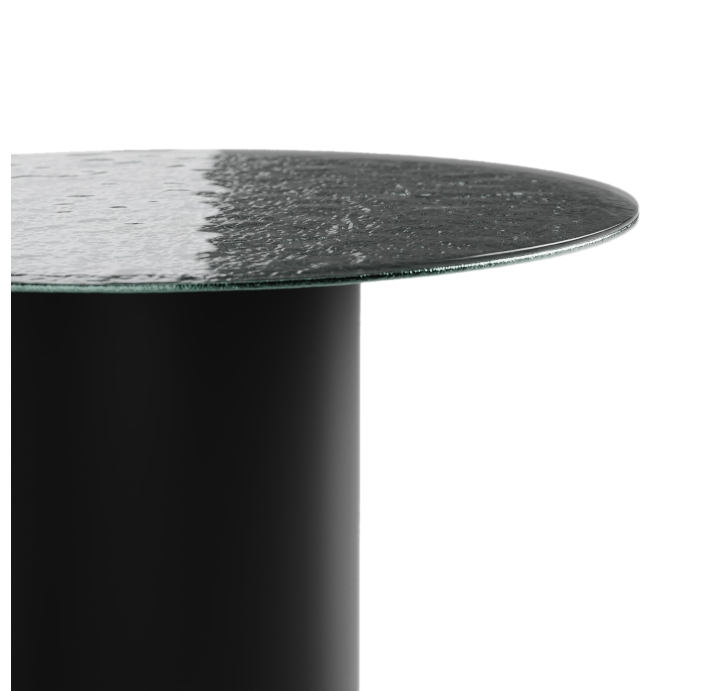 Стол приставной NEBULA SIDE TABLE NERO VETRO MARTELLATO FUME  45X45X40 СМ. (NRM00593)