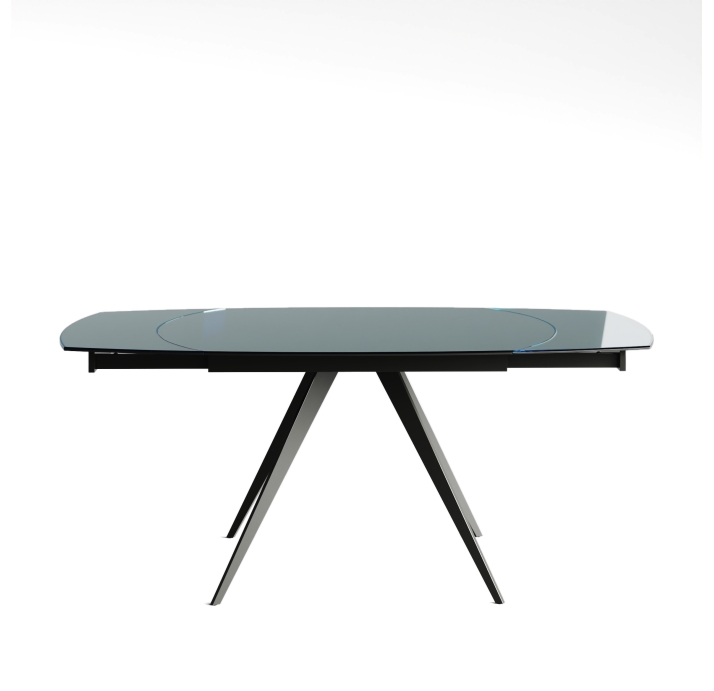 Стол обеденный LIRA DINING TABLE ANTHRACITE ANTHRACITE GLASS  180X90X76 СМ. (NRM00599)