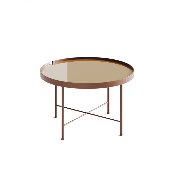 Стол журнальный ANASTASIA COFFEE TABLE CORTEN BRONZE MIRROR  80X80X38 СМ. (NRM00654)