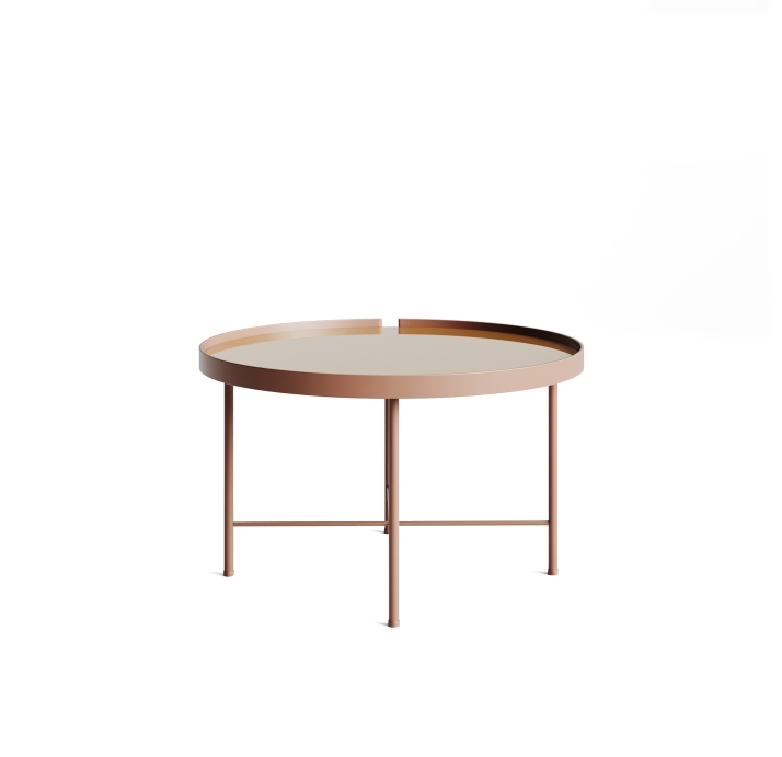 Стол журнальный ANASTASIA COFFEE TABLE CORTEN BRONZE MIRROR  80X80X38 СМ. (NRM00654)