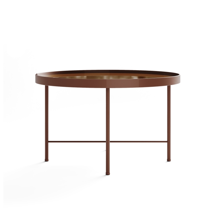 Стол журнальный ANASTASIA COFFEE TABLE CORTEN BRONZE MIRROR  80X80X38 СМ. (NRM00654)