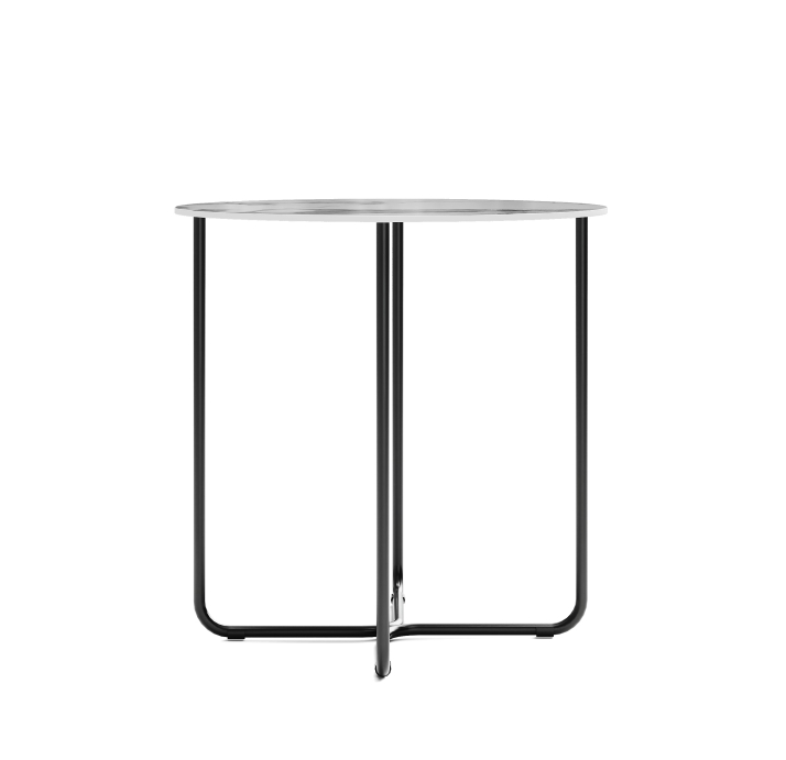 Стол приставной PARADISO SIDE TABLE NERO MARBLE EFFECT GLOSSY BIANCO STATUARIO  45X45X45 СМ. (NRM007