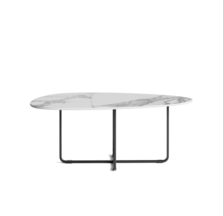 Стол журнальный APEX COFFEE TABLE BLACK MARBLE EFFECT GLOSSY BIANCO STATUARIO  90X50X35 СМ. (NRM0072