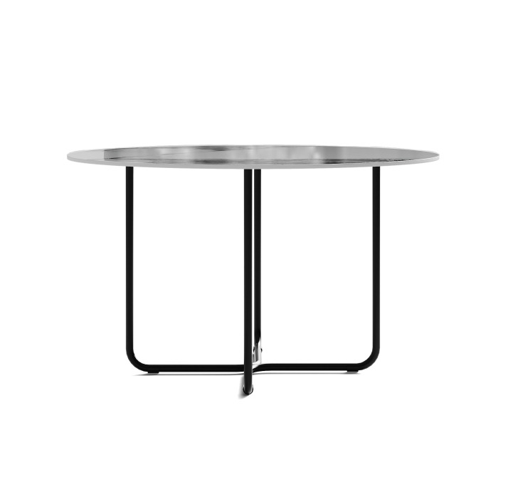 Стол журнальный PARADISO COFFEE TABLE NERO MARBLE EFFECT GLOSSY BIANCO STATUARIO  60X60X33 СМ. (NRM0