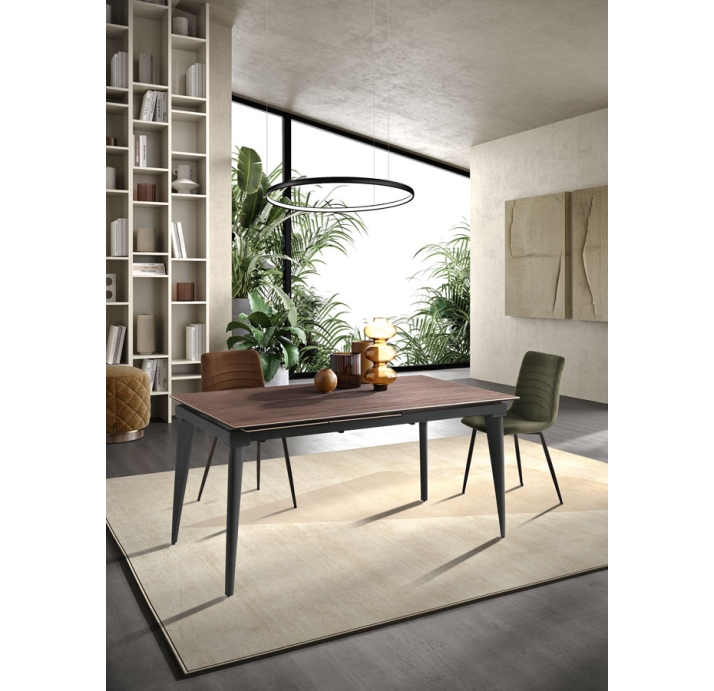 Стол обеденный AUSTRI DINING TABLE BLACK TEAK CERAMIC  180X80X75 СМ. (NRM00777)