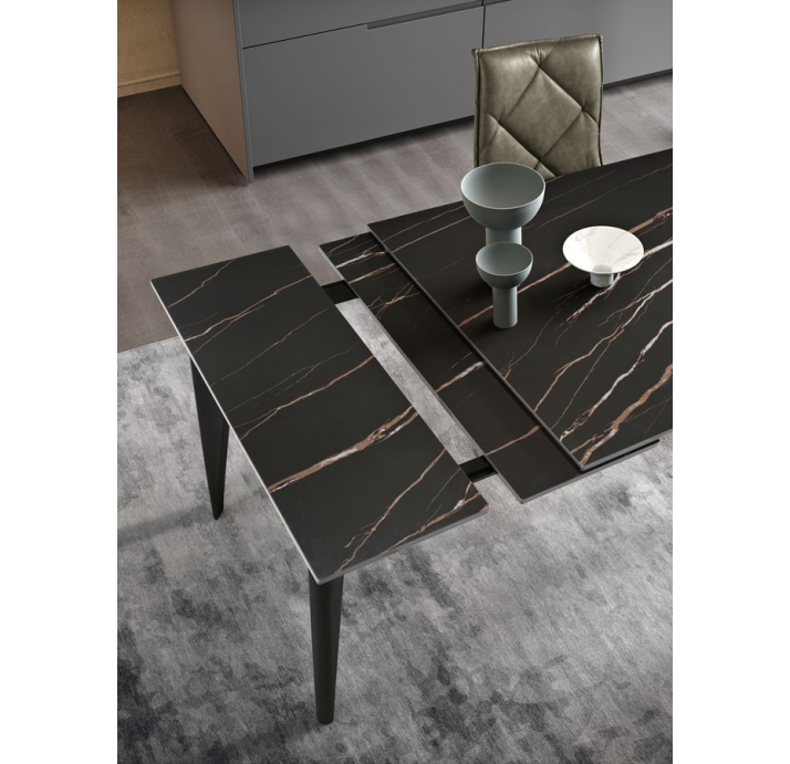 Стол обеденный AUSTRI DINING TABLE BLACK BLACK MARBLE  180X80X75 СМ. (NRM00776)