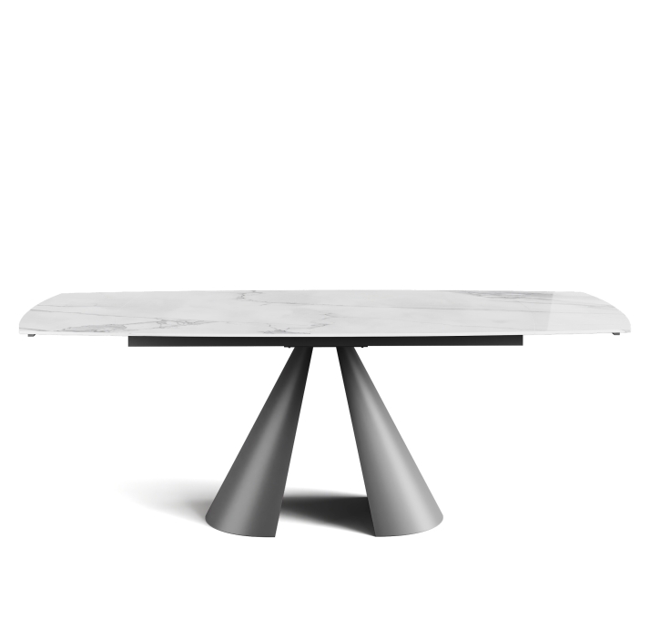 Стол обеденный MISSA DINING TABLE ANTHRACITE GLOSSY WHITE MARBLE  200X90X76 СМ. (NRM00802)