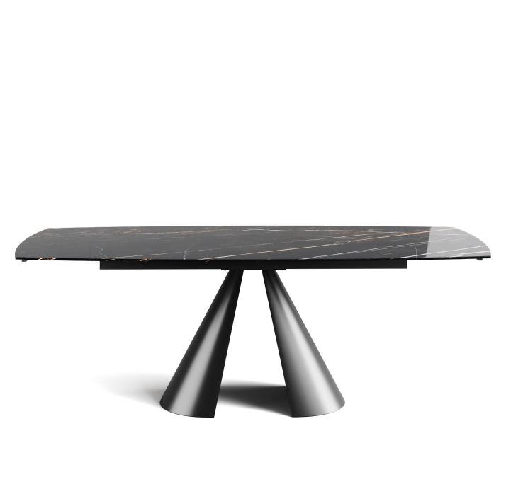 Стол обеденный MISSA DINING TABLE BLACK MATT BLACK MARBLE  200X90X76 СМ. (NRM00804)