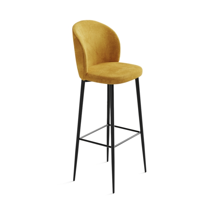 Стул полубарный EVA BAR STOOL TESSUTO YELLOW BLACK FRAME Черный (NRM00911)