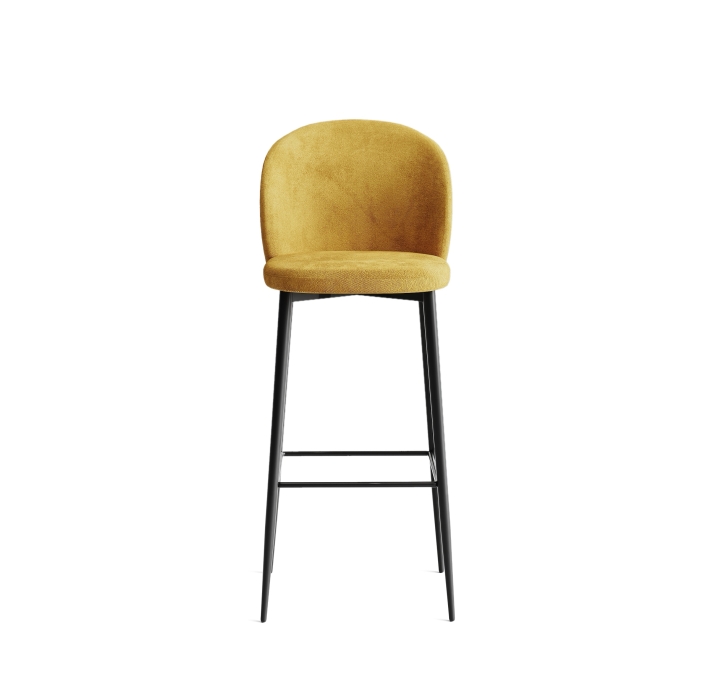 Стул полубарный EVA BAR STOOL TESSUTO YELLOW BLACK FRAME Черный (NRM00911)