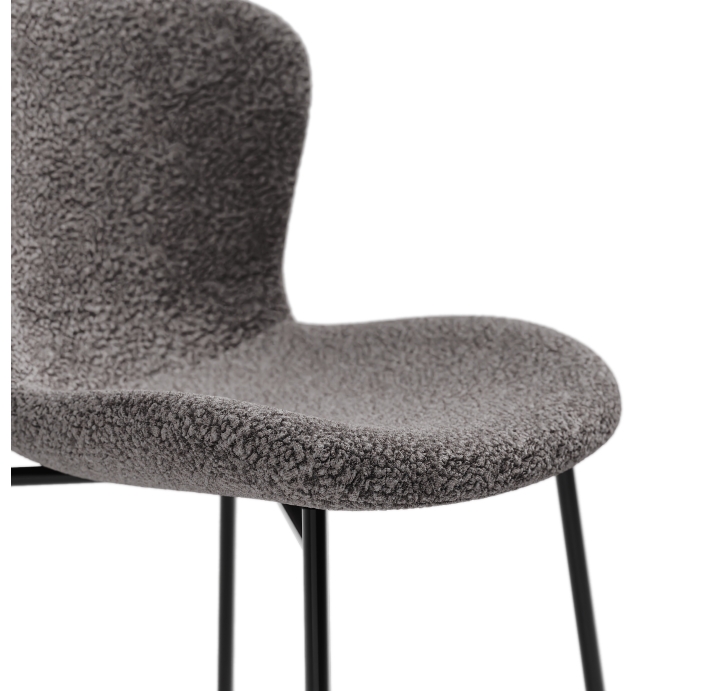 Стул интерьерный SAM CHAIR TESSUTO BOUCLÉ ÉCRU GRAY BLACK FRAME Черный (NRM00908)