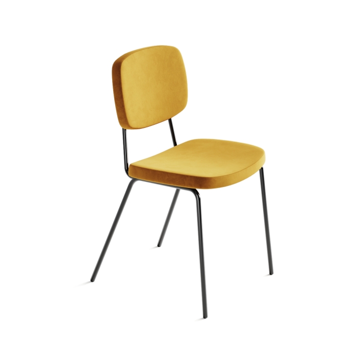 Стул интерьерный PASTEL CHAIR TESSUTO YELLOW BLACK FRAME Черный (NRM00905)