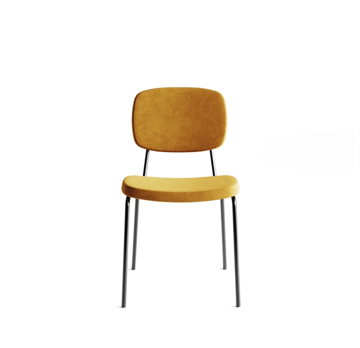 Стул интерьерный PASTEL CHAIR TESSUTO YELLOW BLACK FRAME Черный (NRM00905)