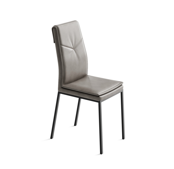 Стул интерьерный MIGRA CHAIR ECOPELLE MARTELLATA DOVE GRAY BLACK FRAME Черный (NRM00909)