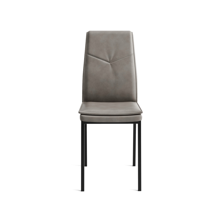 Стул интерьерный MIGRA CHAIR ECOPELLE MARTELLATA DOVE GRAY BLACK FRAME Черный (NRM00909)