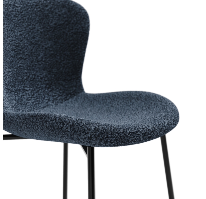 Стул интерьерный SAM CHAIR TESSUTO BOUCLÉ ÉCRU TEAL BLACK FRAME Черный (NRM00907)