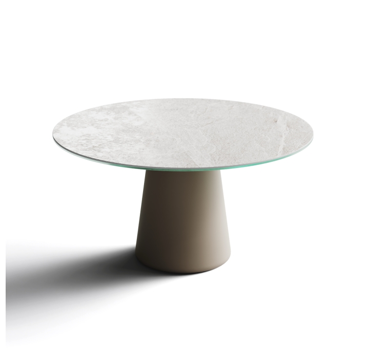 Стол журнальный MUSHROOM COFFEE TABLE QGTT DIAMOND CREAM  78X78X38 СМ. (NRM00964)