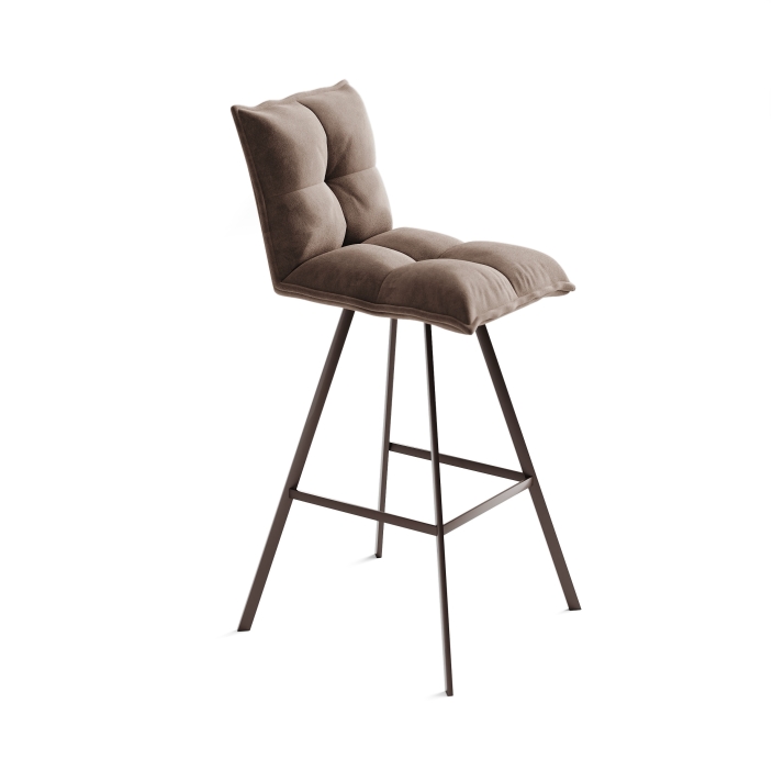 Стул полубарный TUNE BAR STOOL TESSUTO BROWN BROWN FRAME Коричневый (NRM01030)