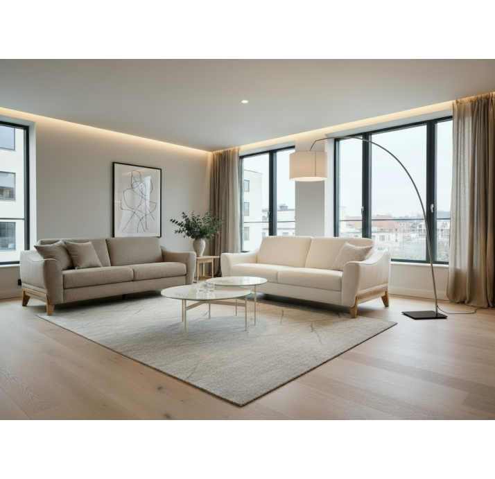 Диван VENEZIA B100-200-100B/58/M/AMIRI ANGORA /DYNASPRING/02OA OAK/